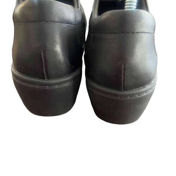 Clarks Collections Shoes Womens 7 M Low Sneakers Black Leather Wedge - Picture 4 of 6